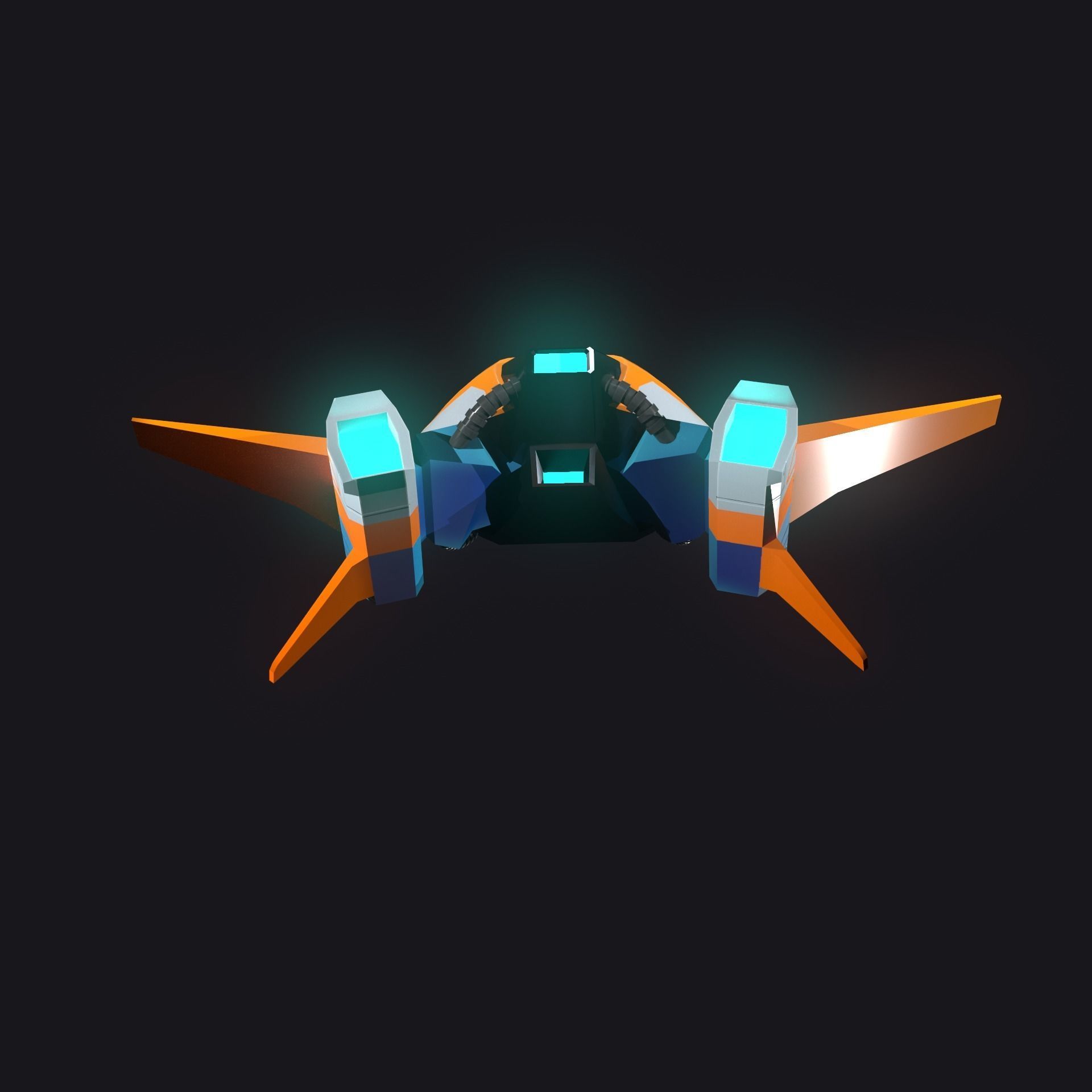 Gameready Stylize Spaceship  Low-poly 3D model_9