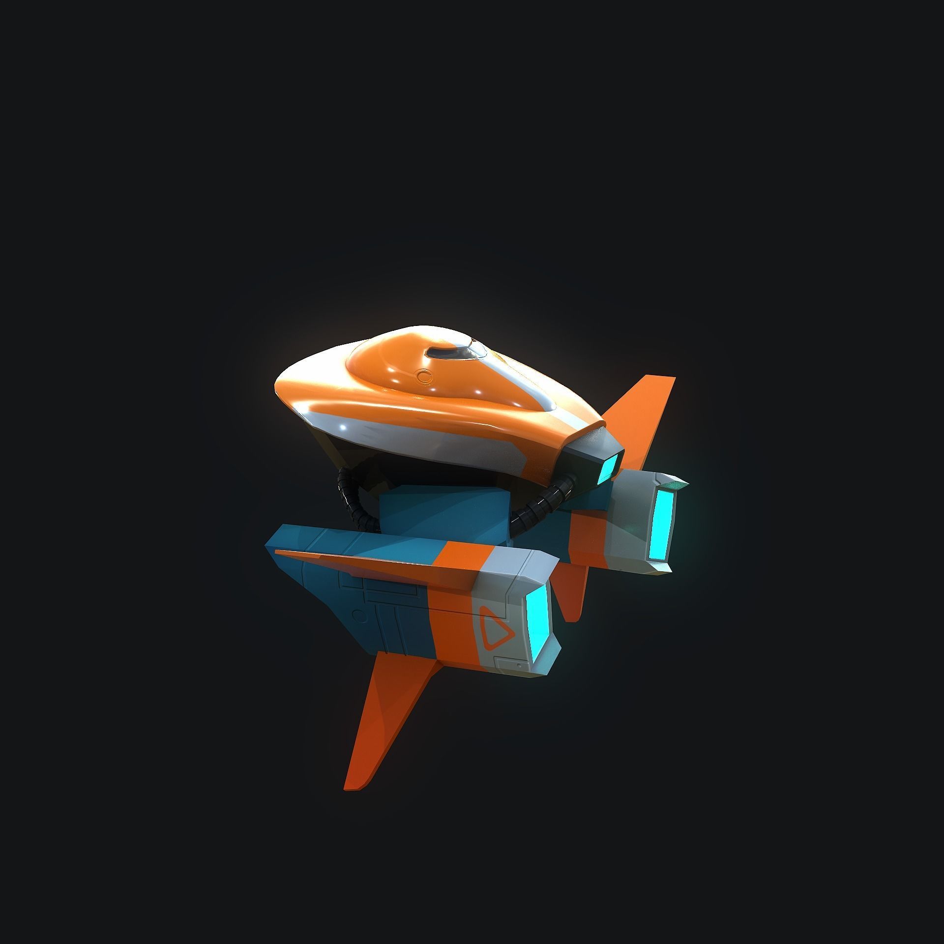 Gameready Stylize Spaceship  Low-poly 3D model_17