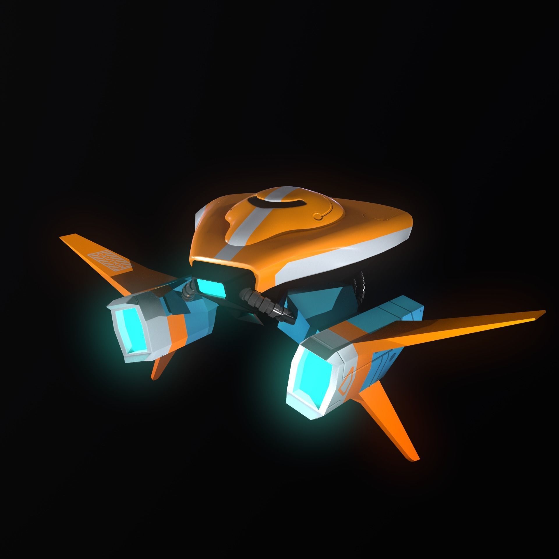 Gameready Stylize Spaceship  Low-poly 3D model_16