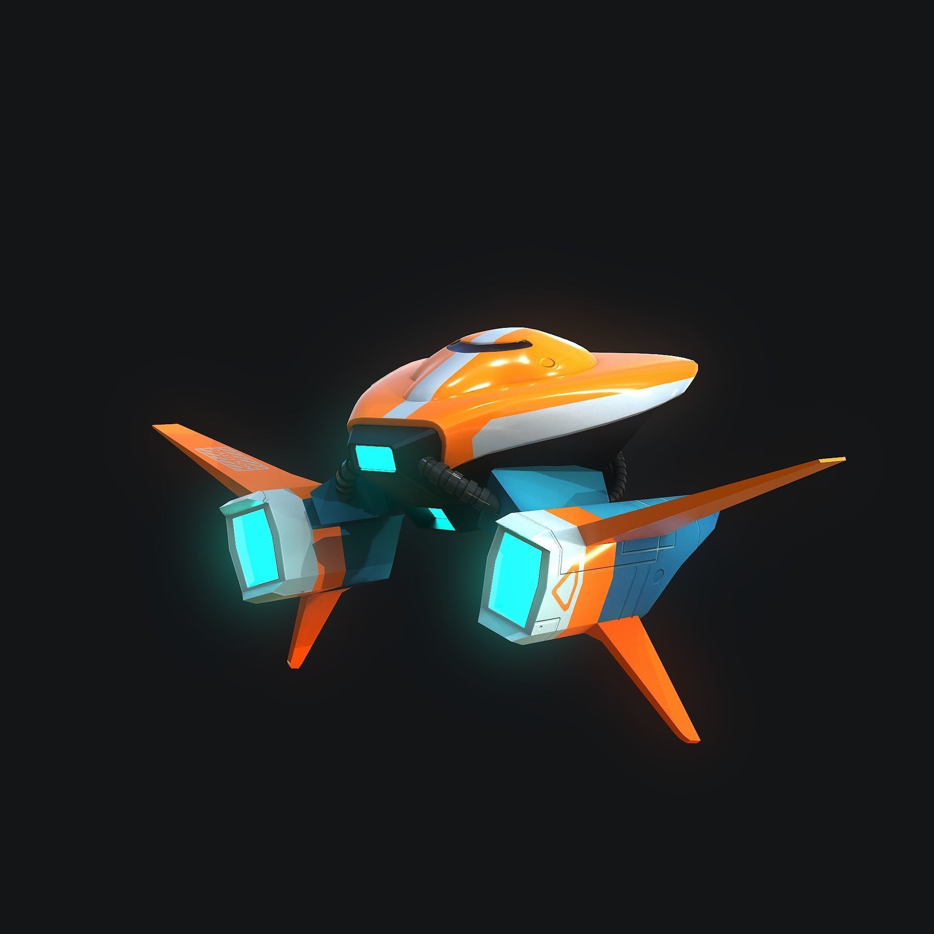 Gameready Stylize Spaceship  Low-poly 3D model_19