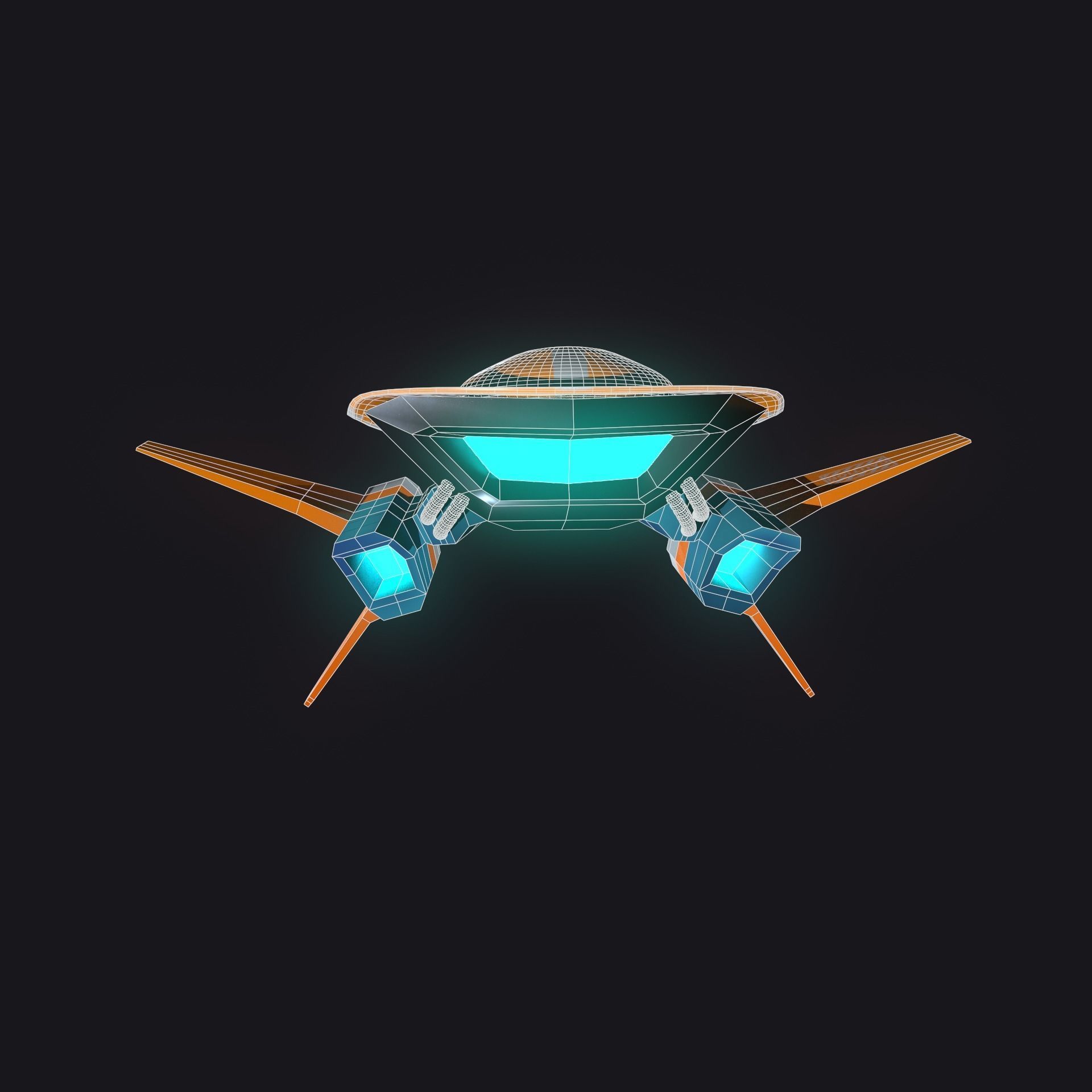 Gameready Stylize Spaceship  Low-poly 3D model_14