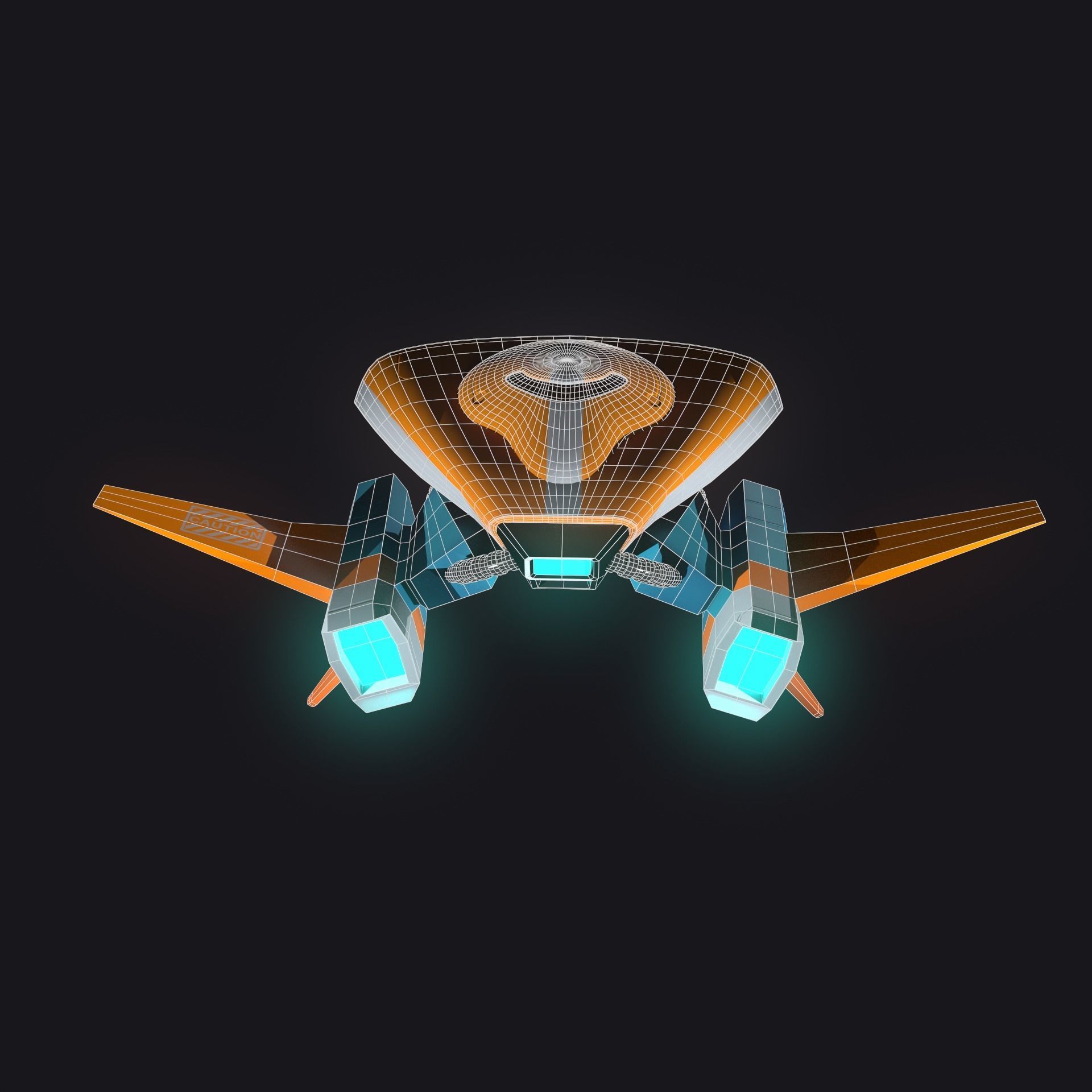Gameready Stylize Spaceship  Low-poly 3D model_11