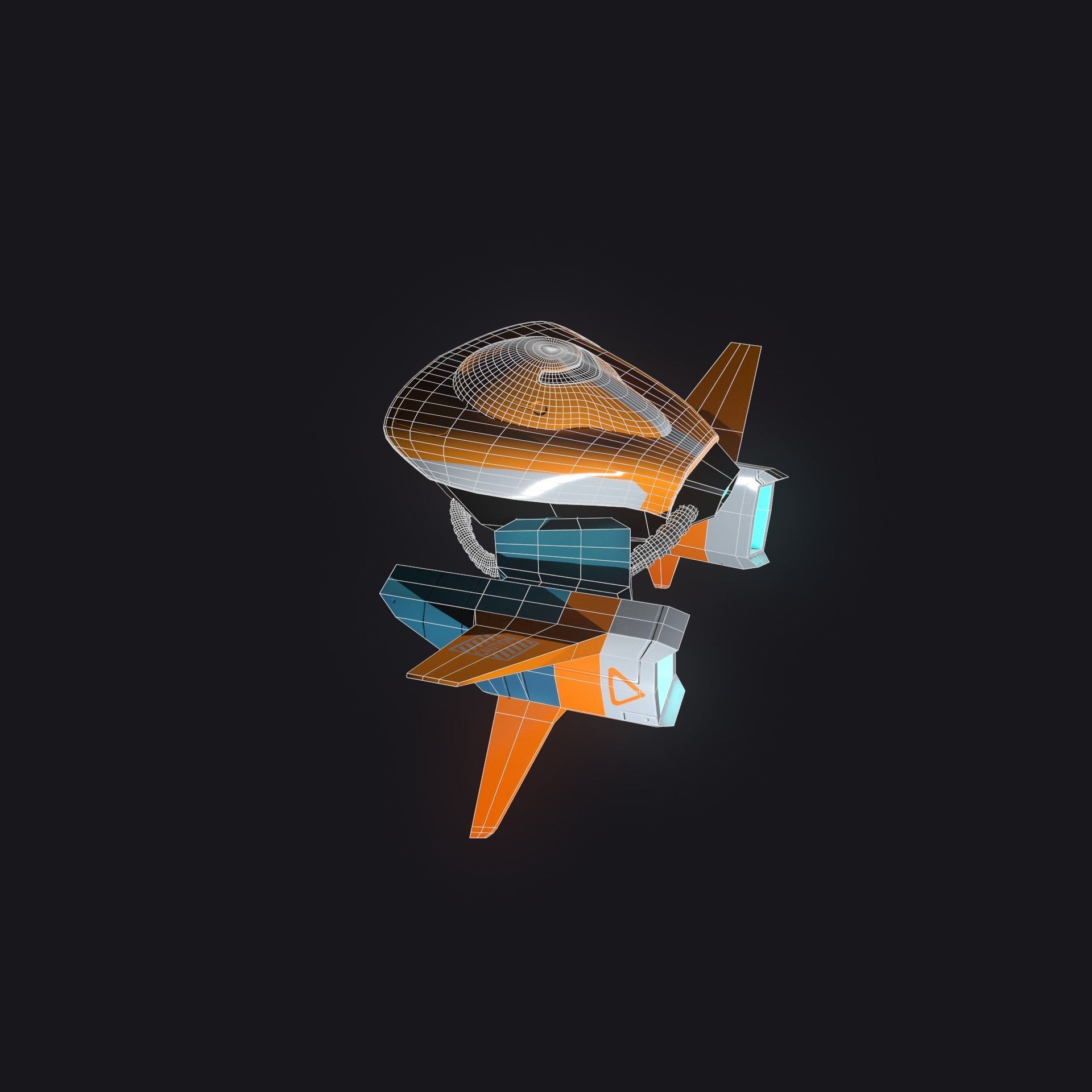 Gameready Stylize Spaceship  Low-poly 3D model_12