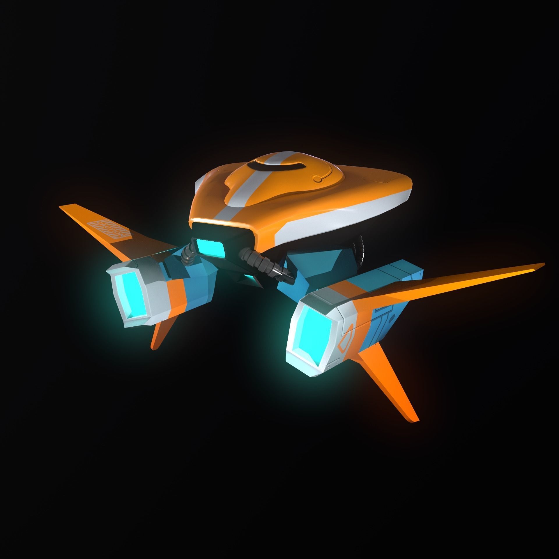 Gameready Stylize Spaceship  Low-poly 3D model_3