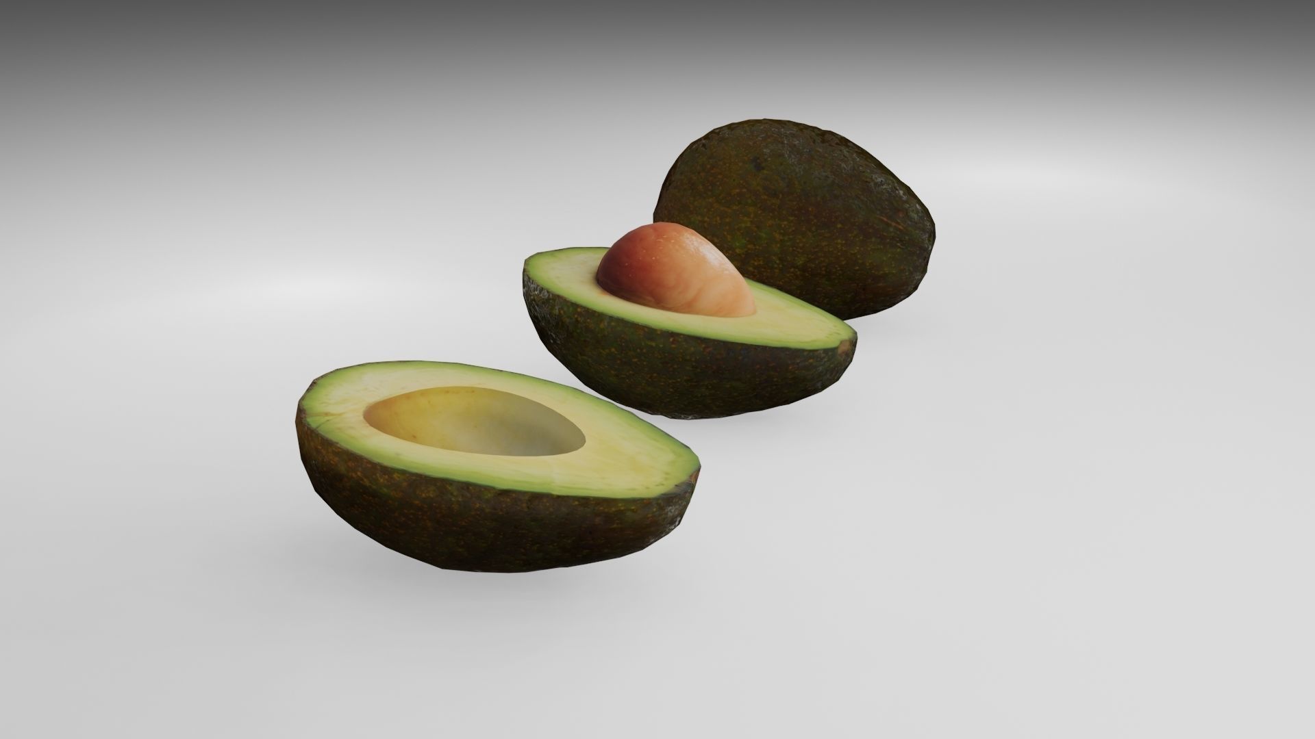 Avocado Low-poly 3D model_19