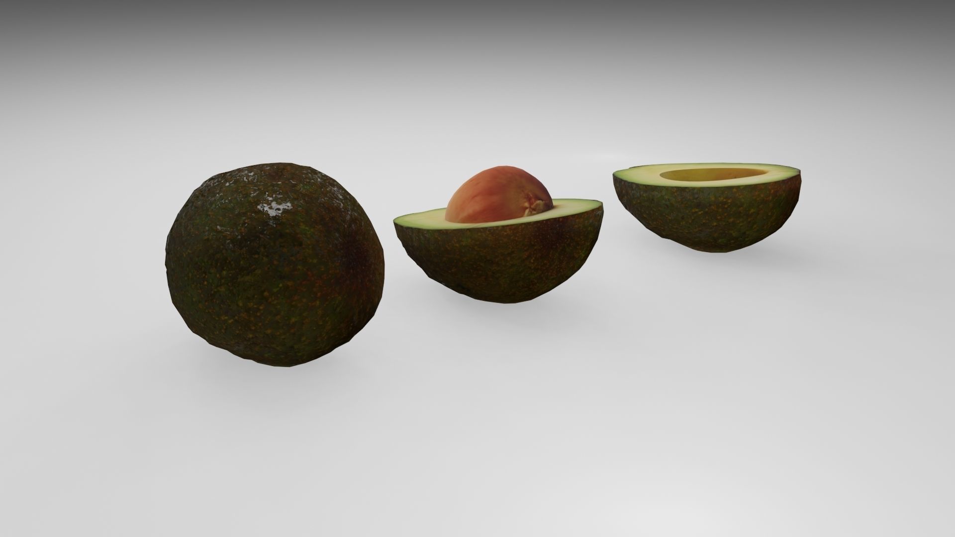 Avocado Low-poly 3D model_9