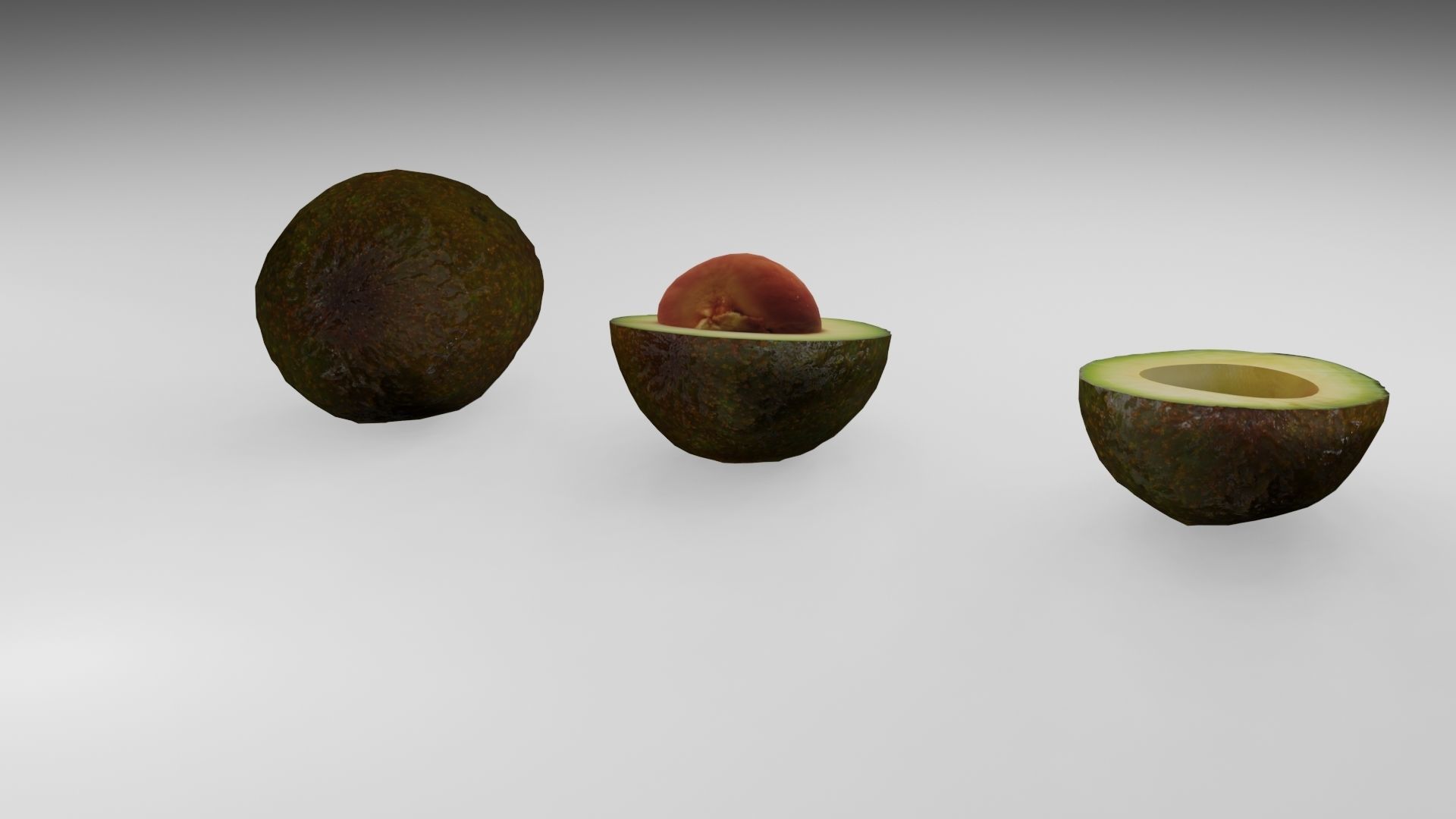 Avocado Low-poly 3D model_13