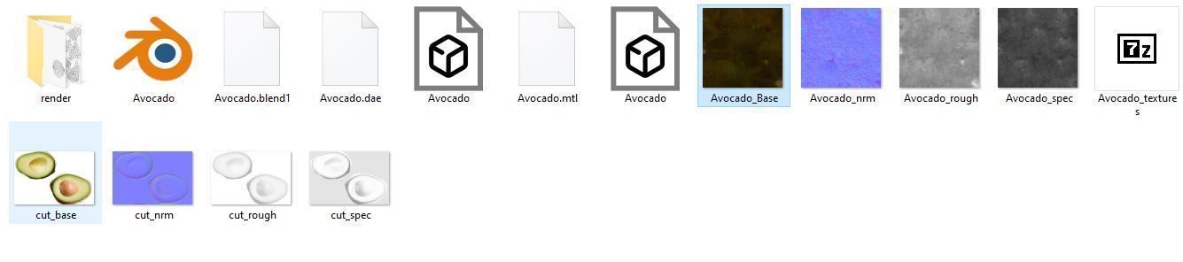 Avocado Low-poly 3D model_28