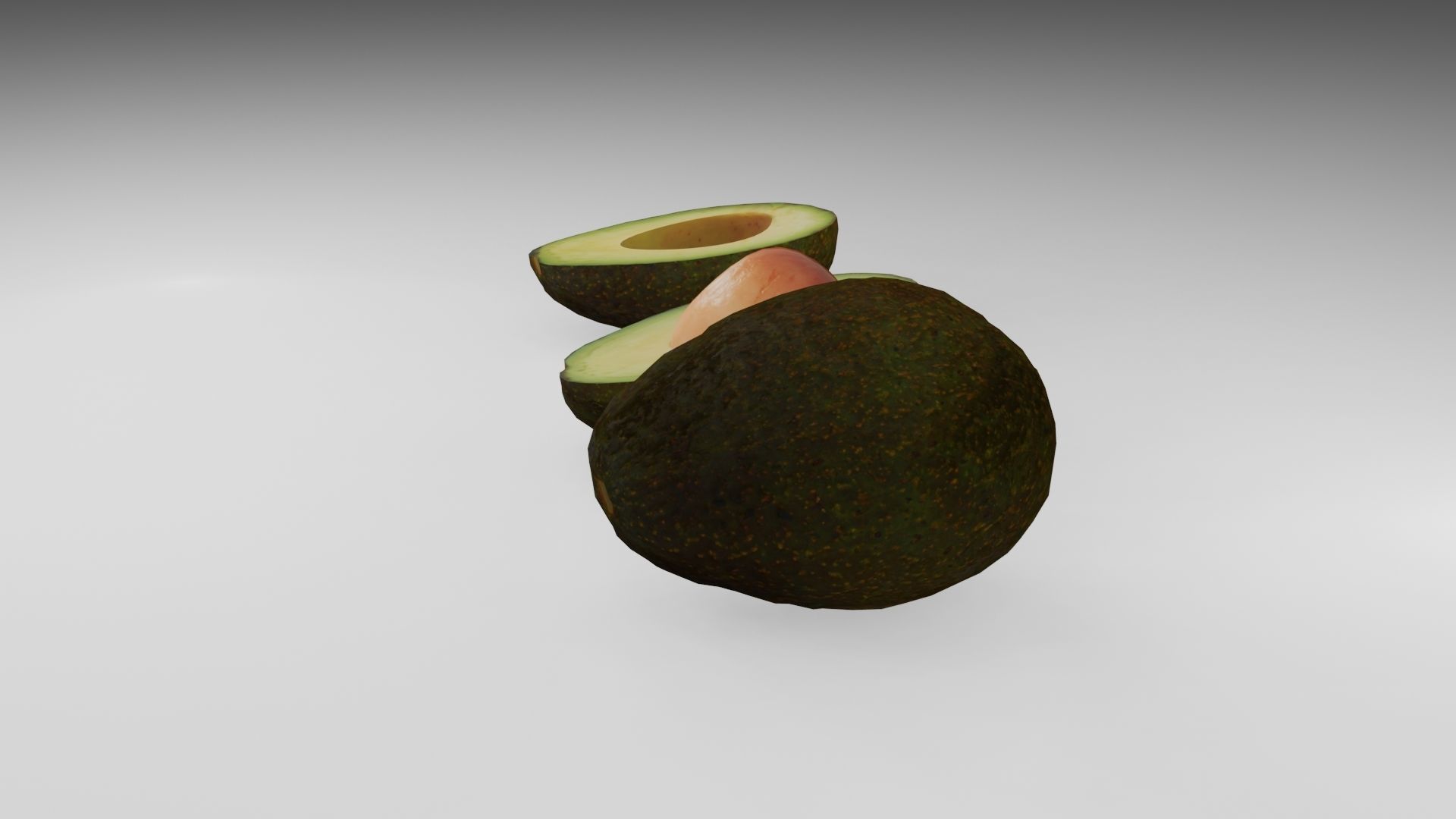 Avocado Low-poly 3D model_5