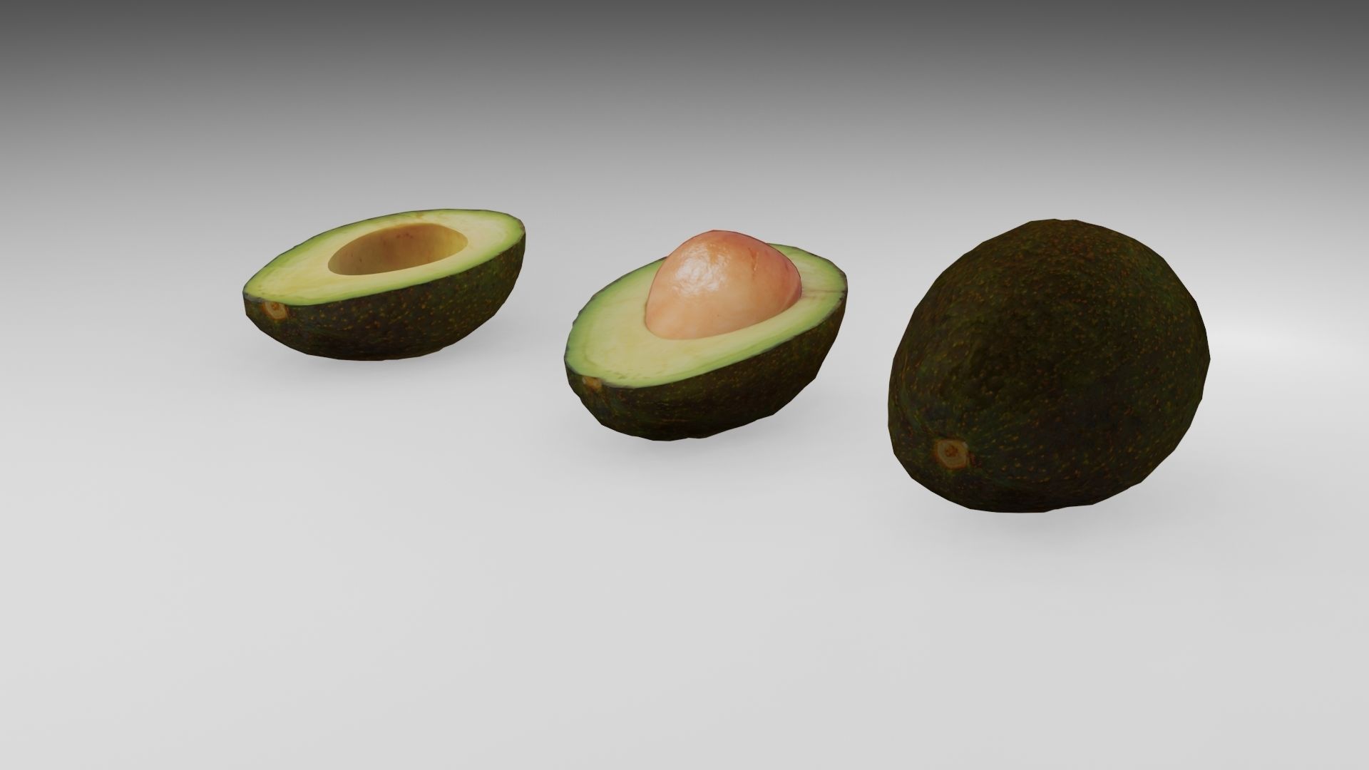 Avocado Low-poly 3D model_2