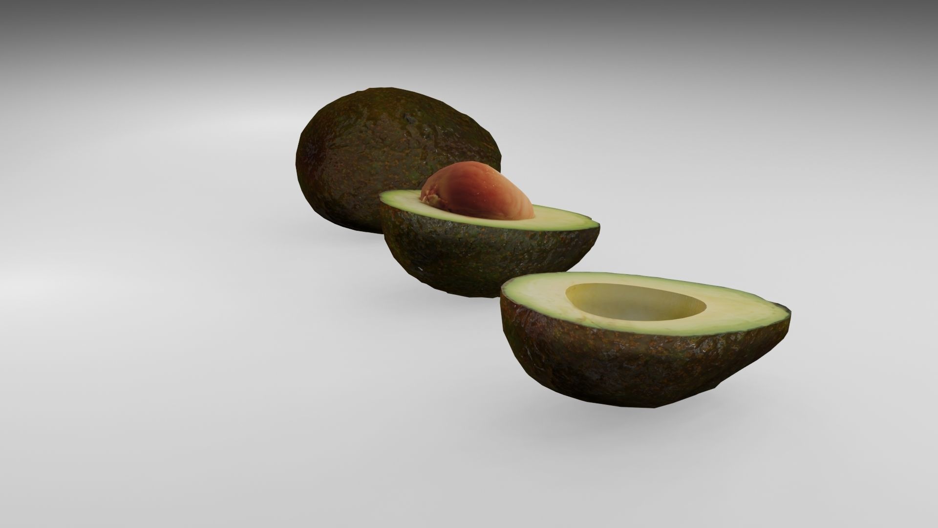 Avocado Low-poly 3D model_16