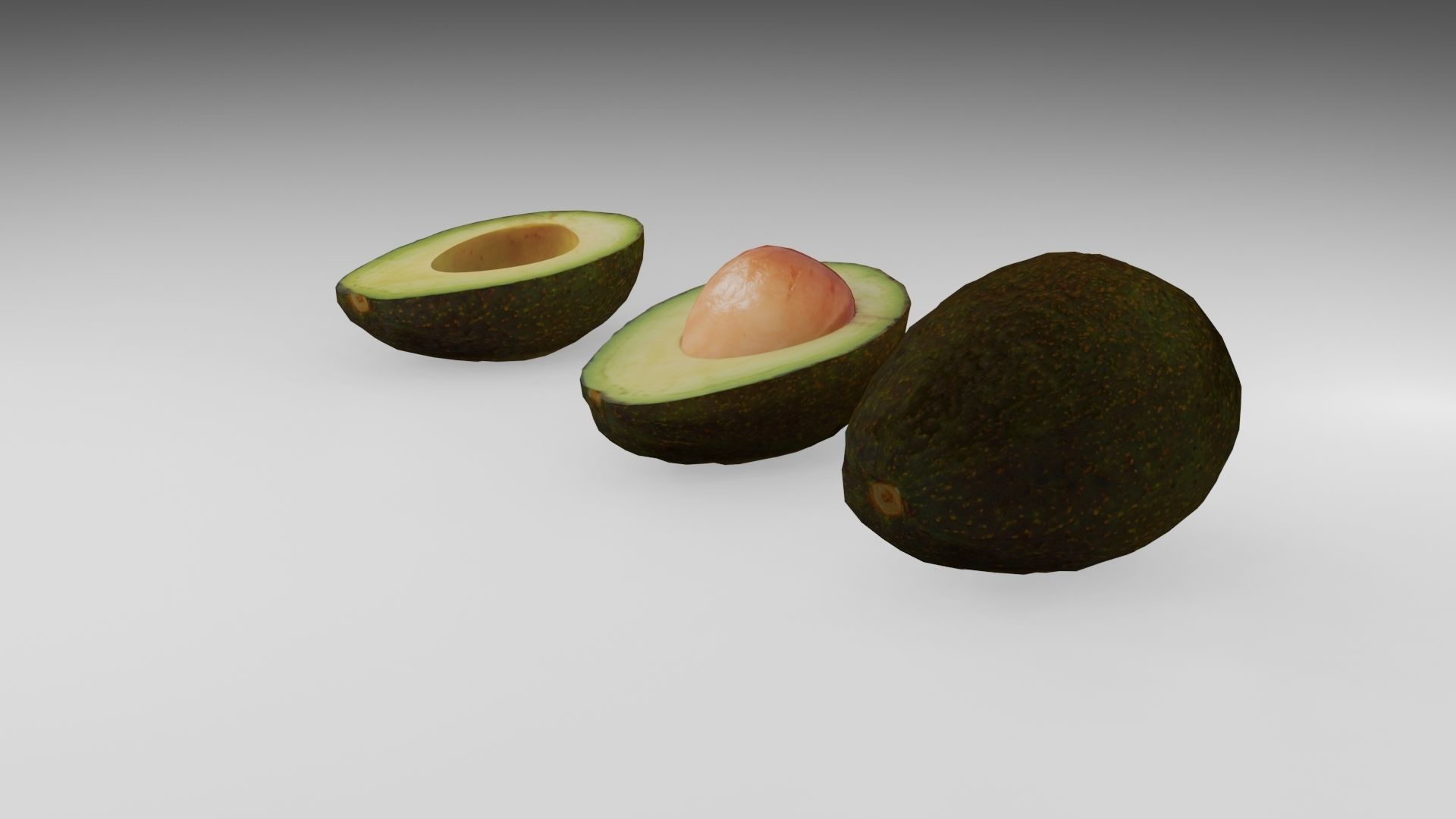 Avocado Low-poly 3D model_3