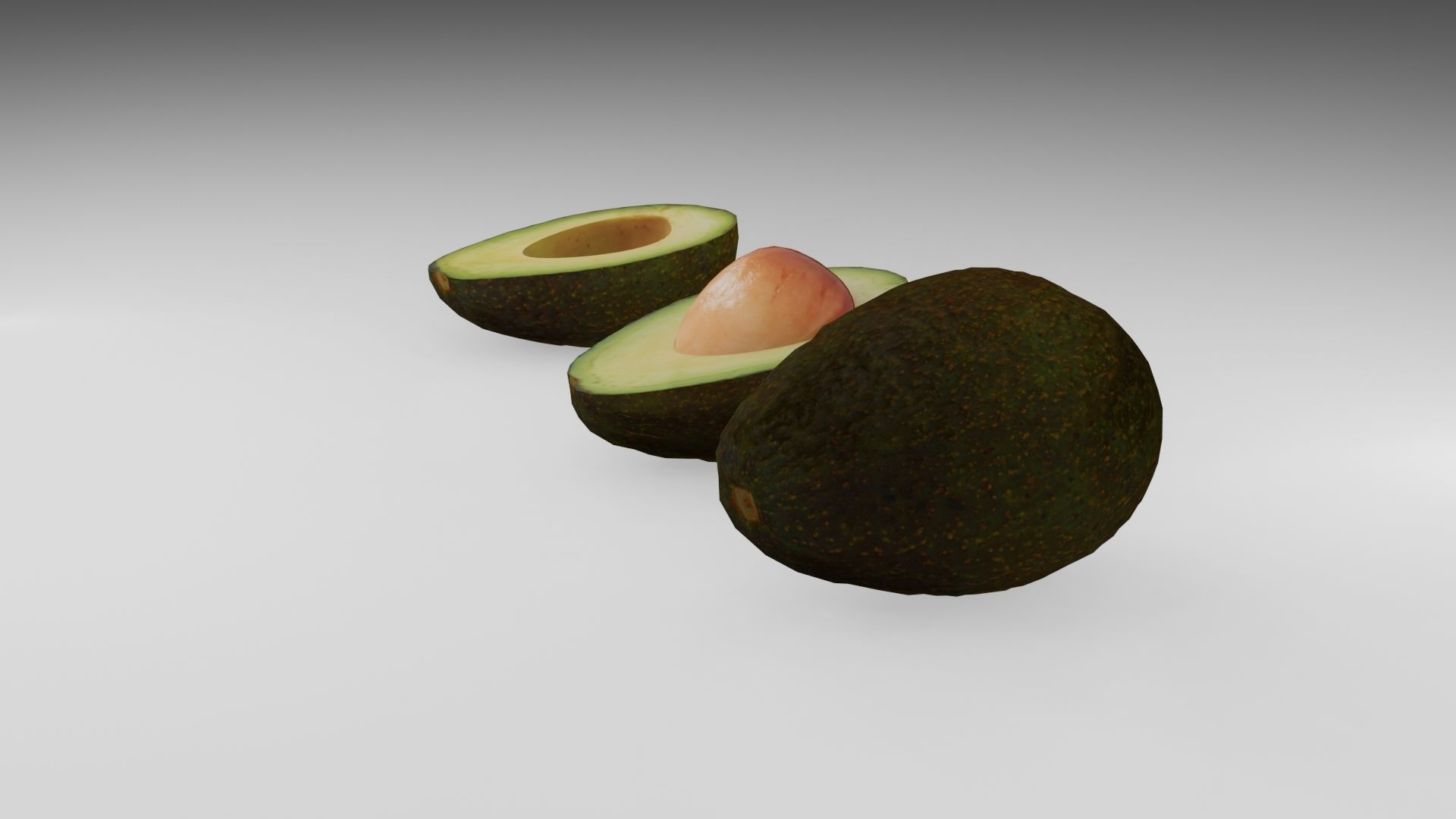 Avocado Low-poly 3D model_4
