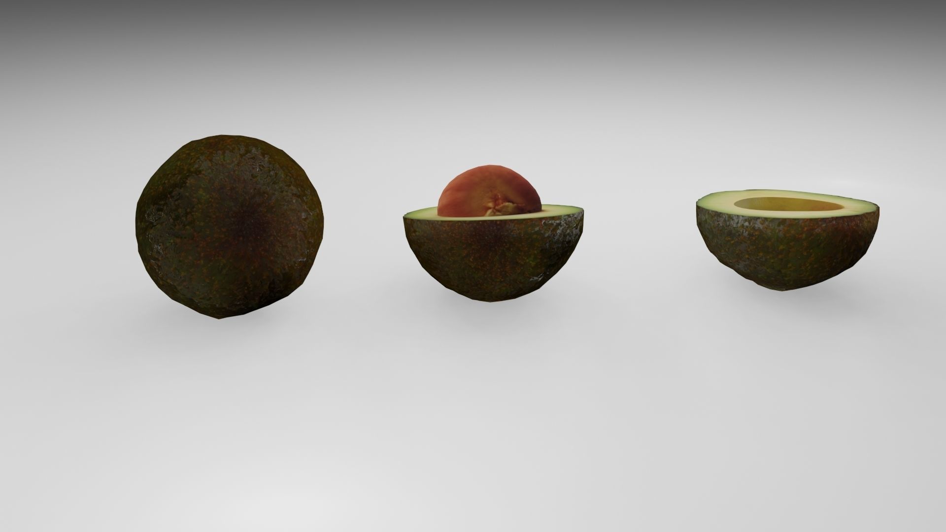 Avocado Low-poly 3D model_11