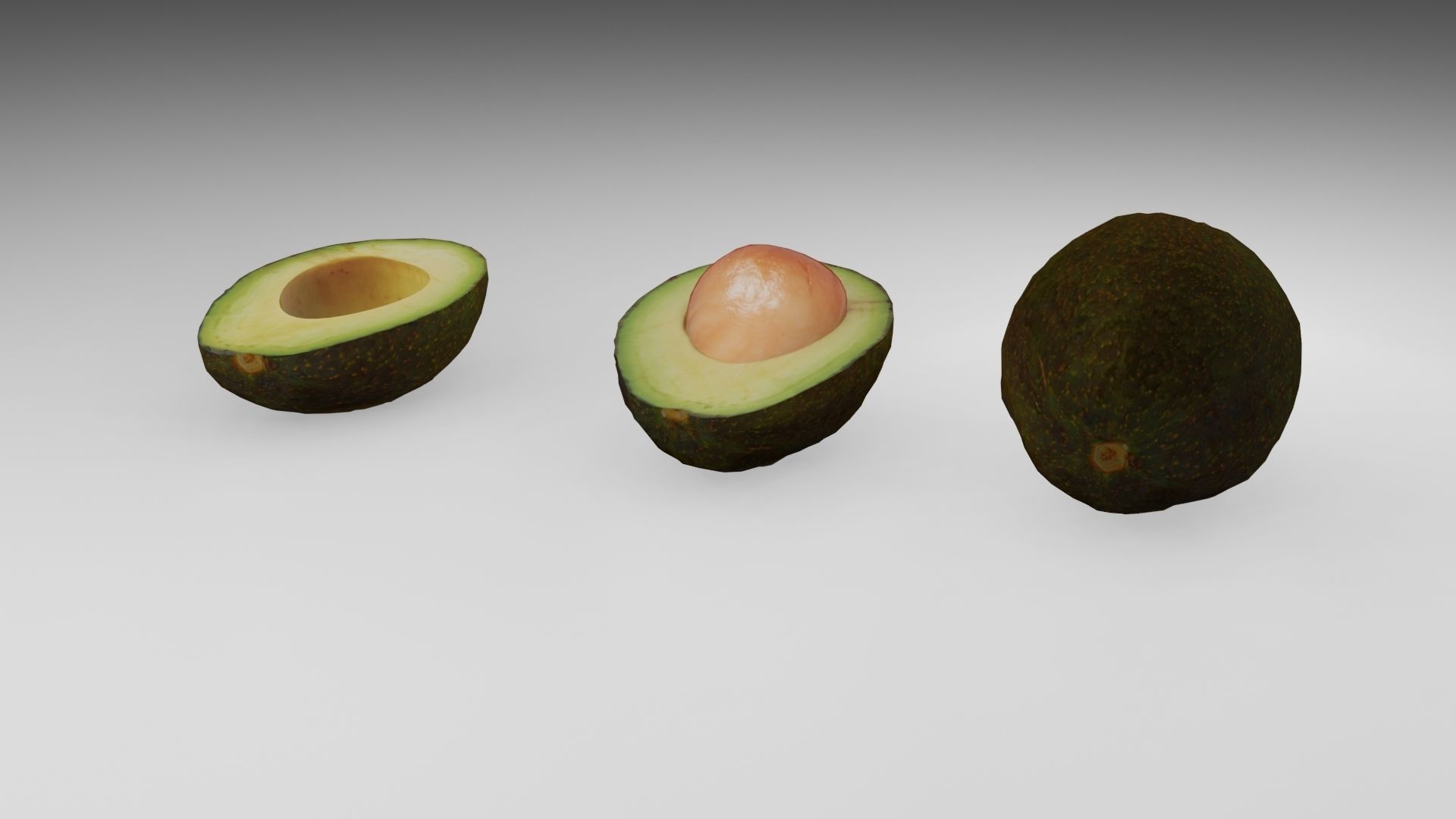 Avocado Low-poly 3D model_1