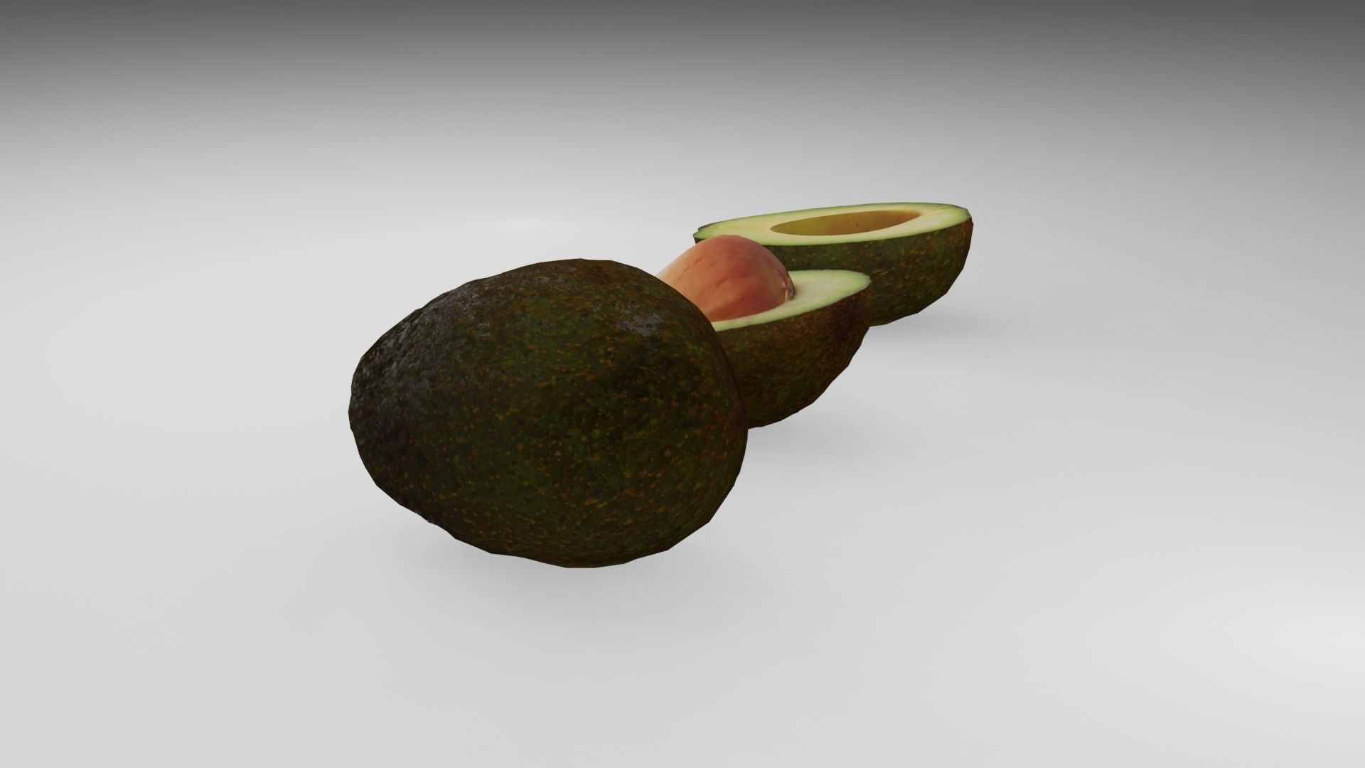 Avocado Low-poly 3D model_7