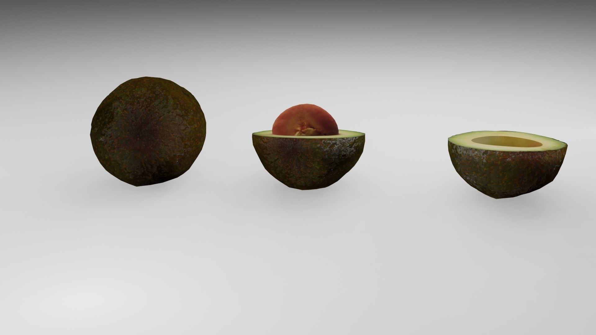 Avocado Low-poly 3D model_12