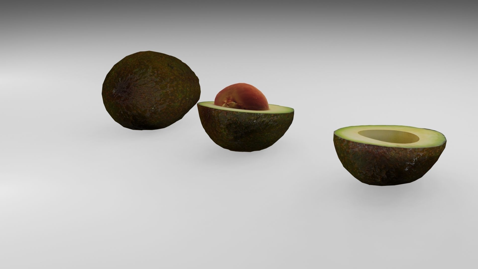 Avocado Low-poly 3D model_14
