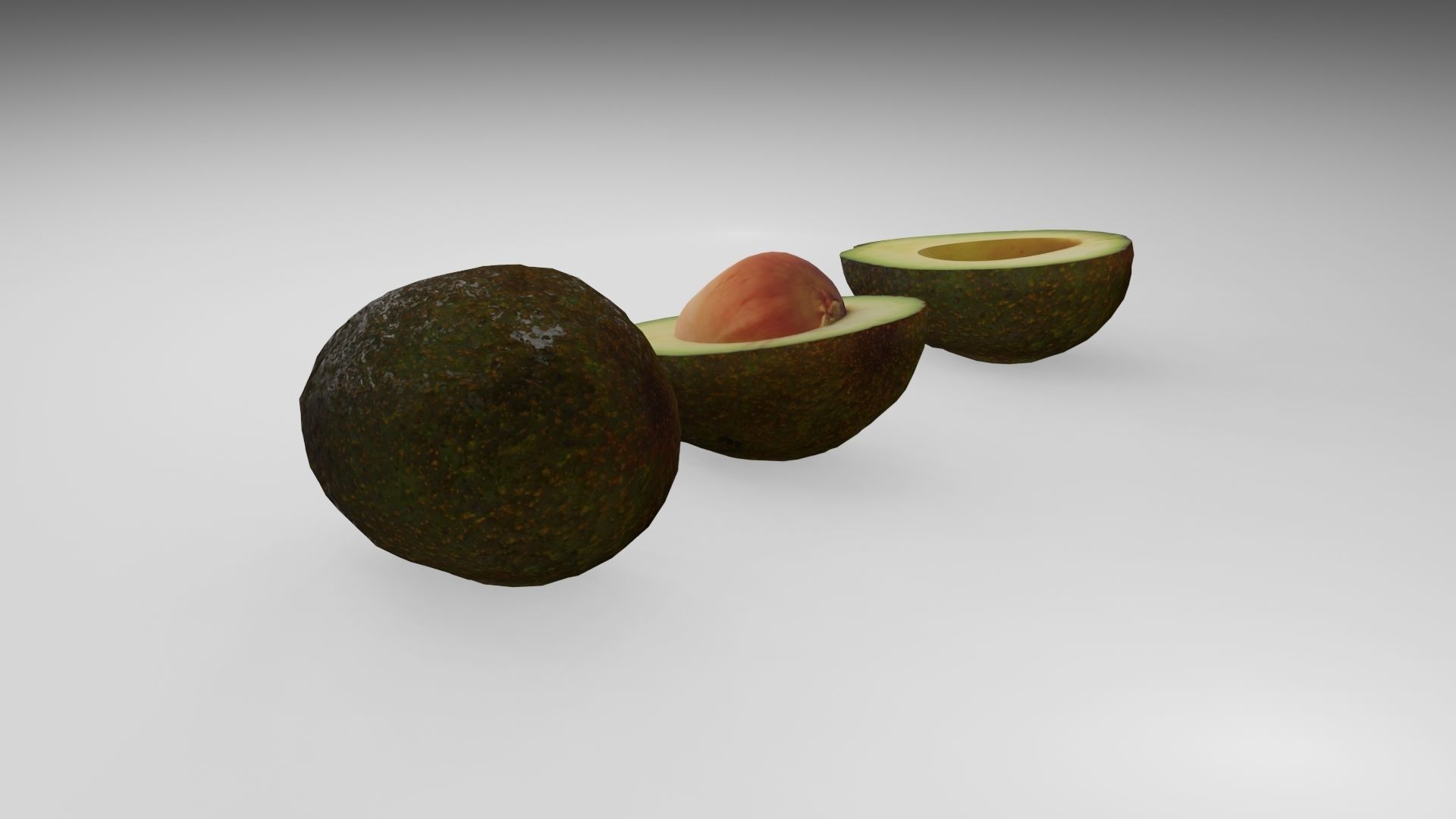Avocado Low-poly 3D model_8