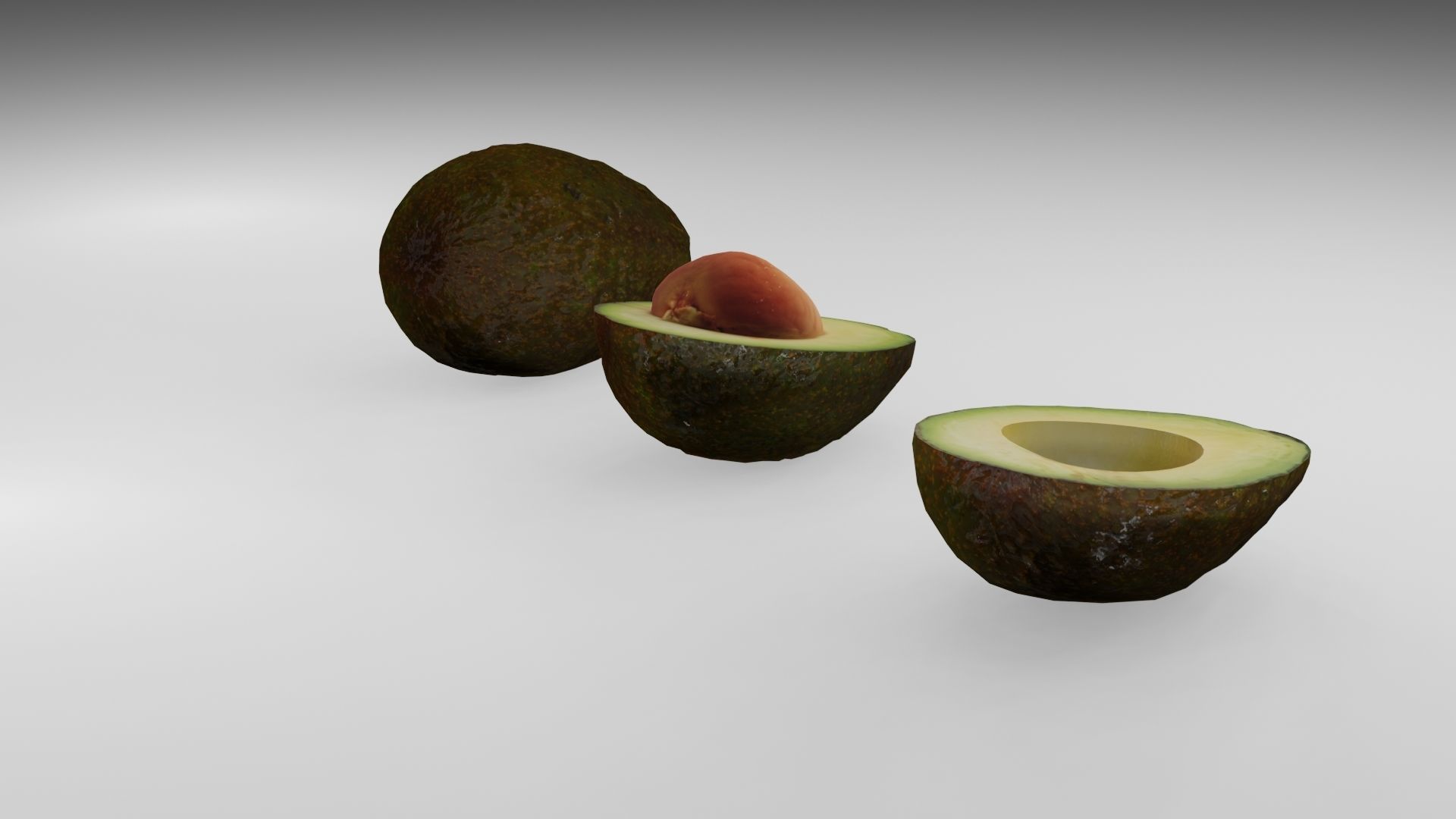 Avocado Low-poly 3D model_15