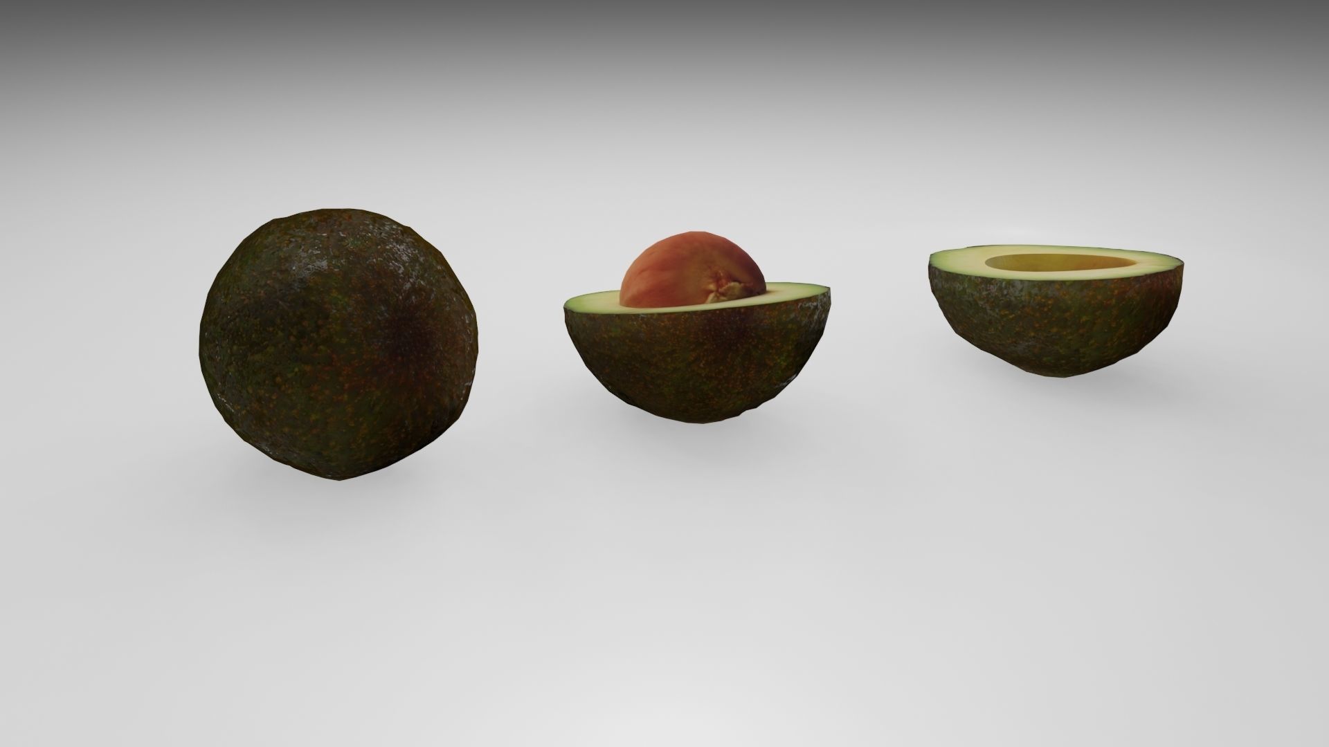 Avocado Low-poly 3D model_10