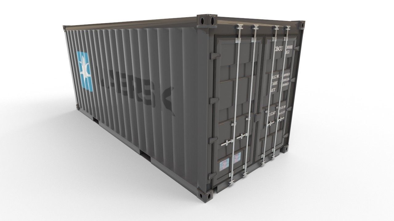 20 and 40 FT container Low-poly 3D model_11