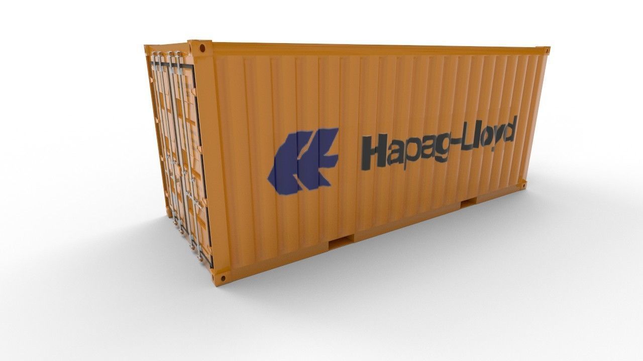 20 and 40 FT container Low-poly 3D model_16