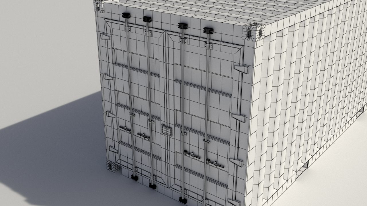 20 and 40 FT container Low-poly 3D model_6