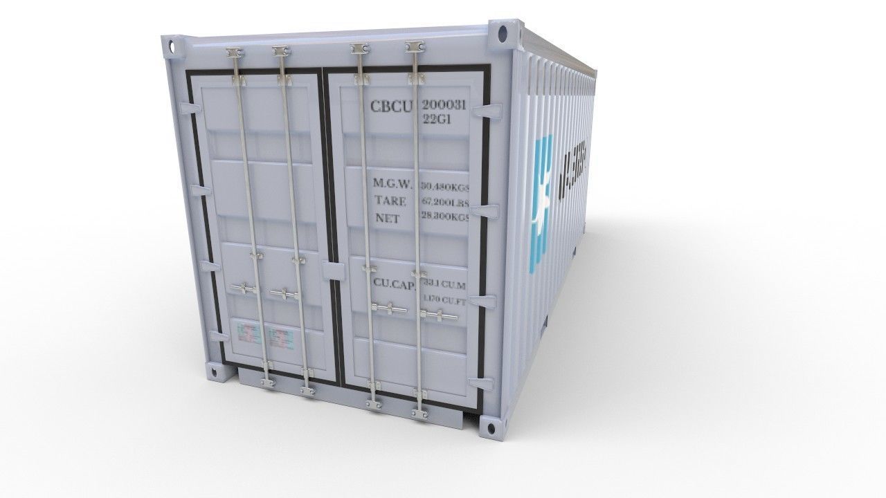 20 and 40 FT container Low-poly 3D model_12