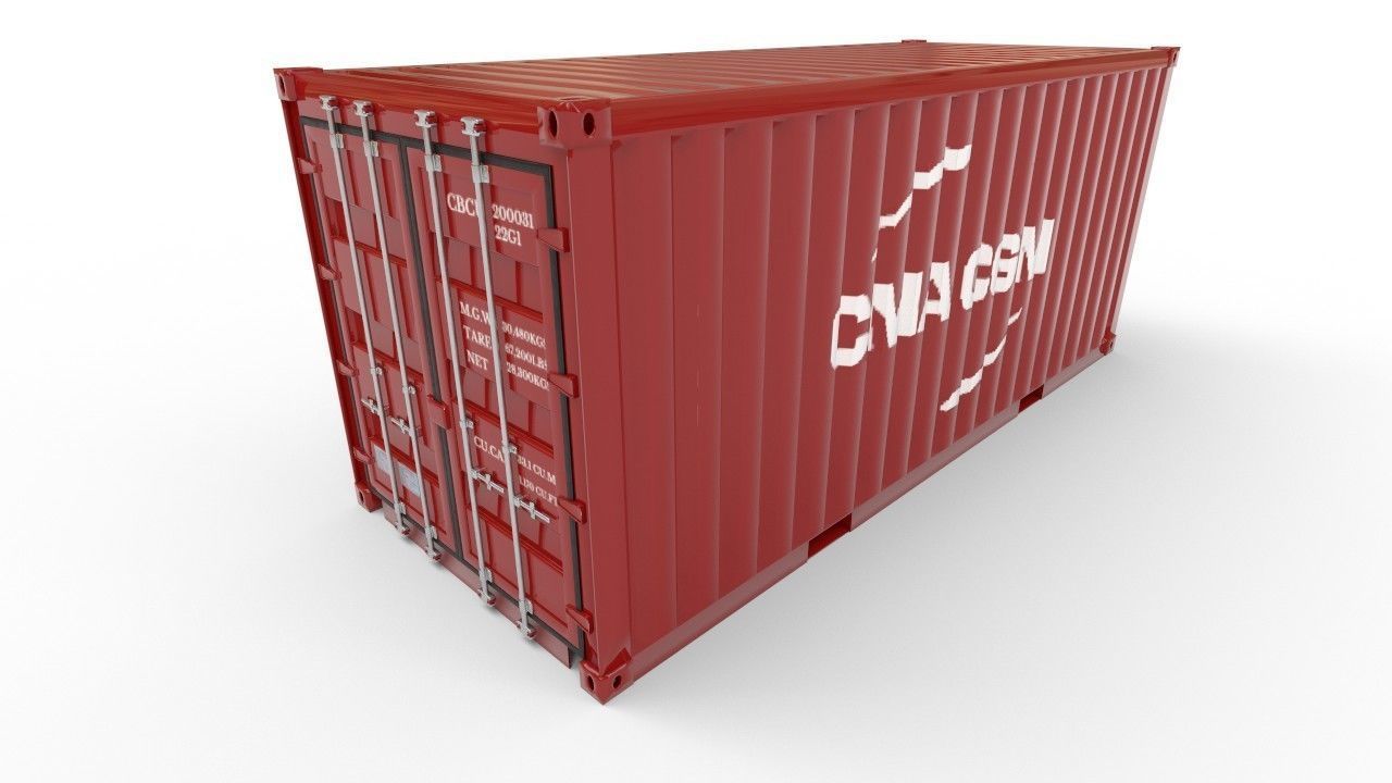 20 and 40 FT container Low-poly 3D model_14