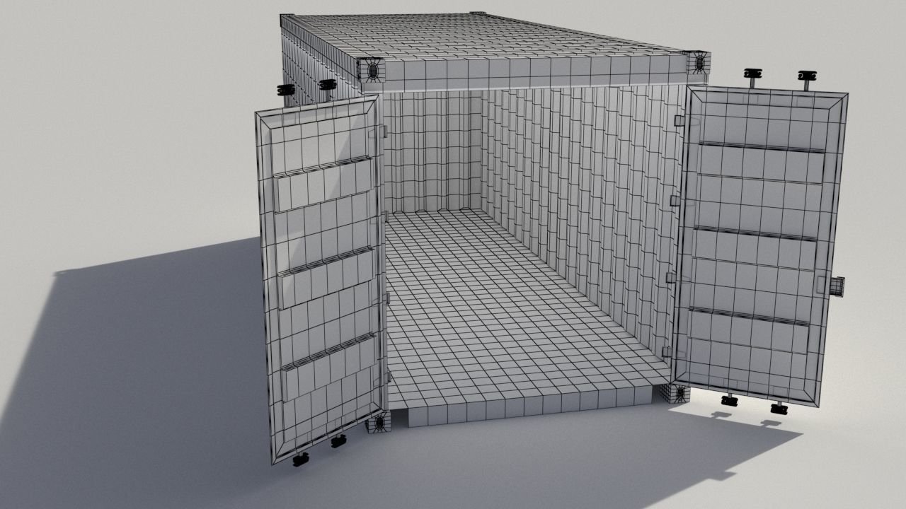 20 and 40 FT container Low-poly 3D model_7