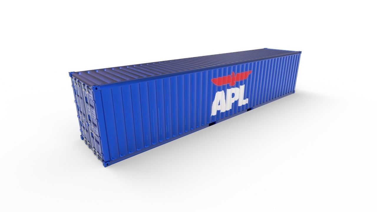 20 and 40 FT container Low-poly 3D model_19