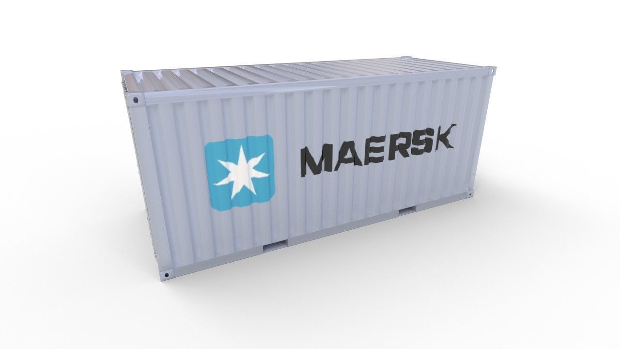 20 and 40 FT container Low-poly 3D model_10