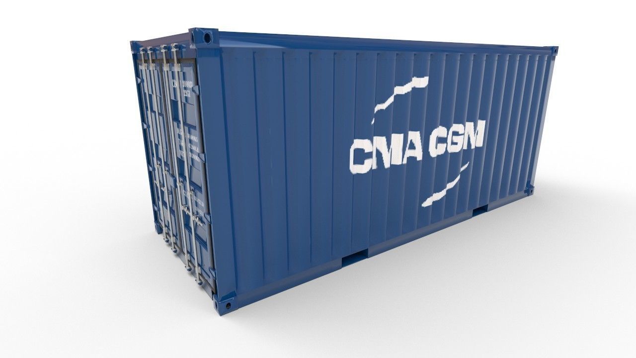 20 and 40 FT container Low-poly 3D model_13