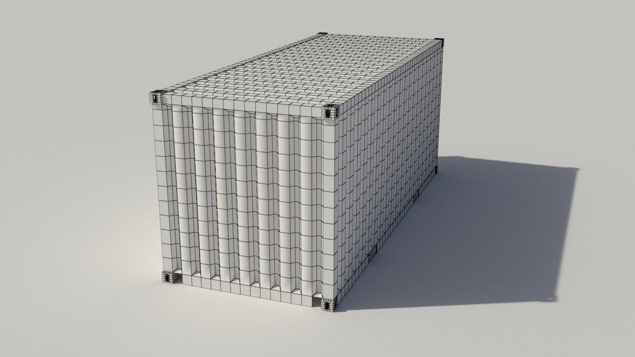 20 and 40 FT container Low-poly 3D model_8