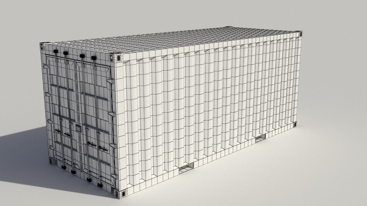 20 and 40 FT container Low-poly 3D model_5