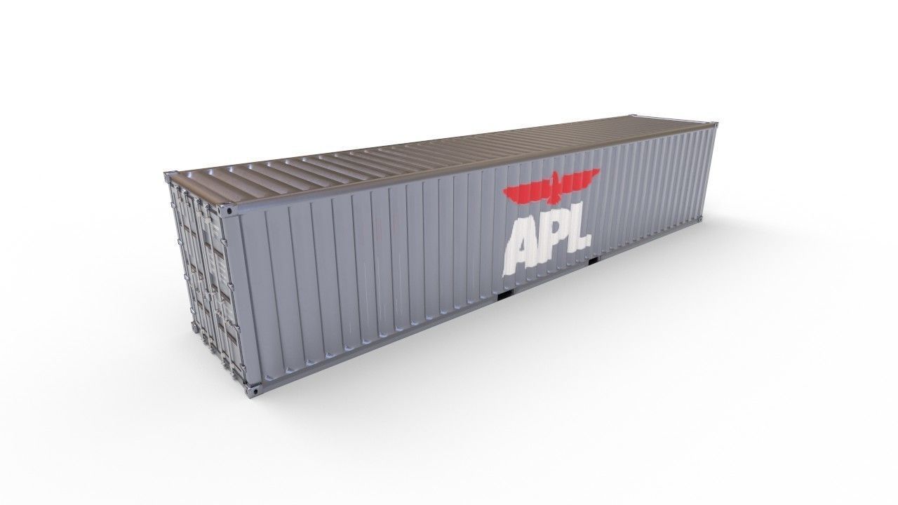 20 and 40 FT container Low-poly 3D model_18