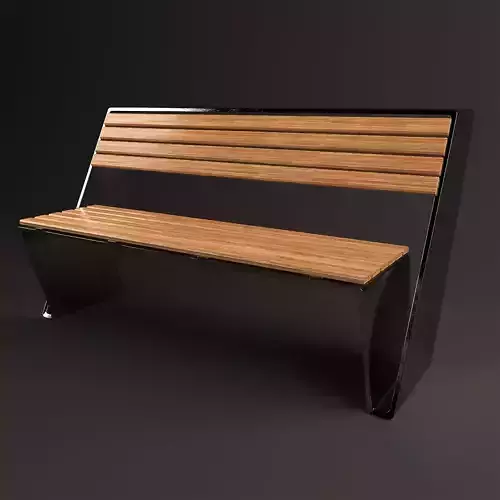 Bench Model with wooden slats
