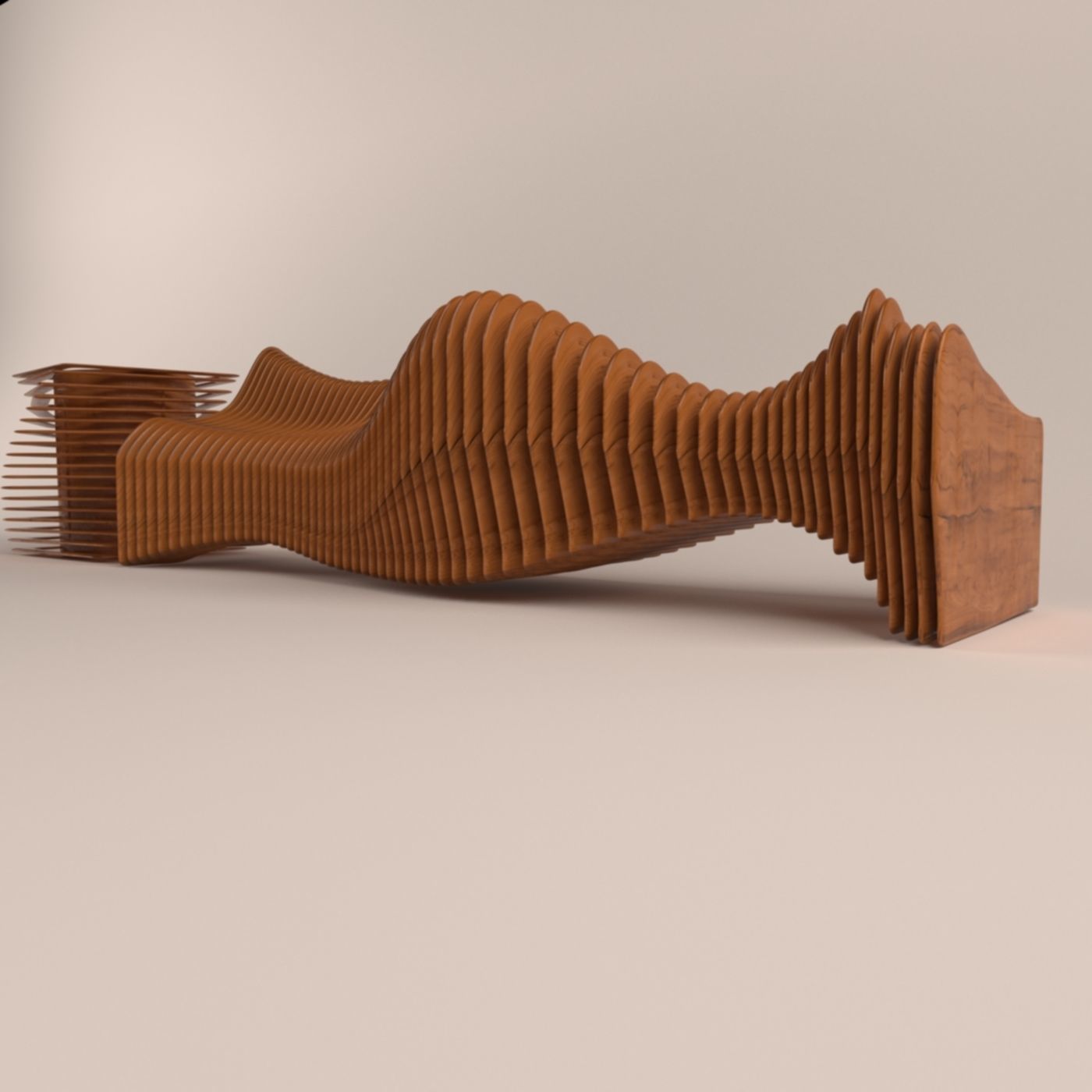 Parametric bench Free 3D model_1