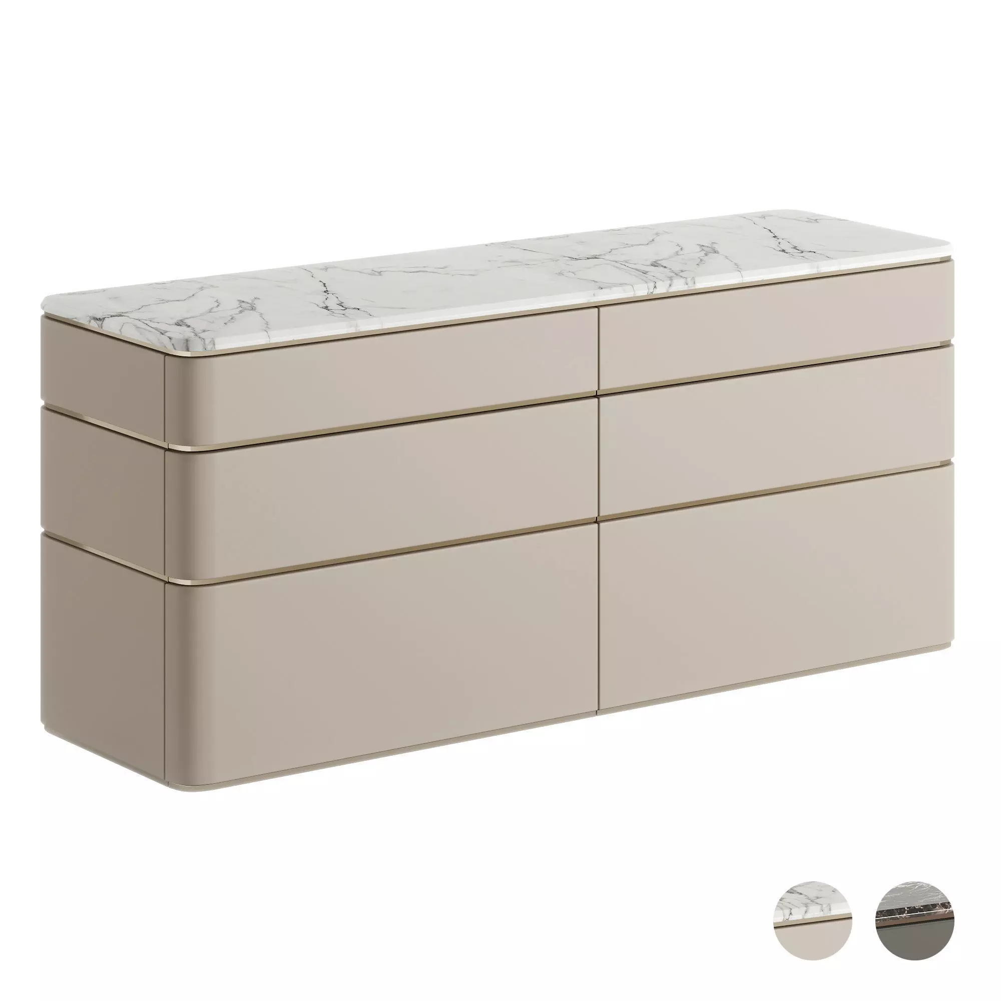 Fendi Lambert 2021 Chest of Drawers Low-poly 3D model_0