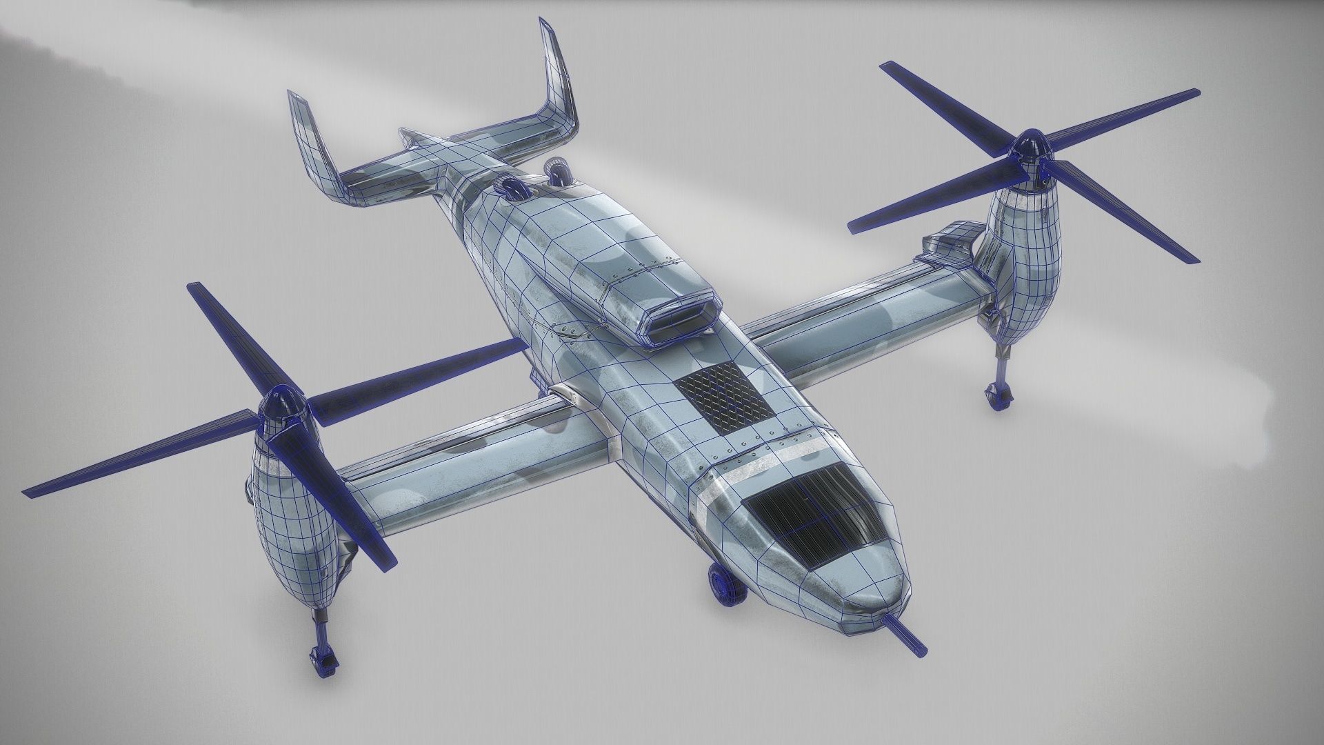 Bell TR 911 X - Eagle Eye - TILT ROTOR UAV - Low-poly 3D model_7