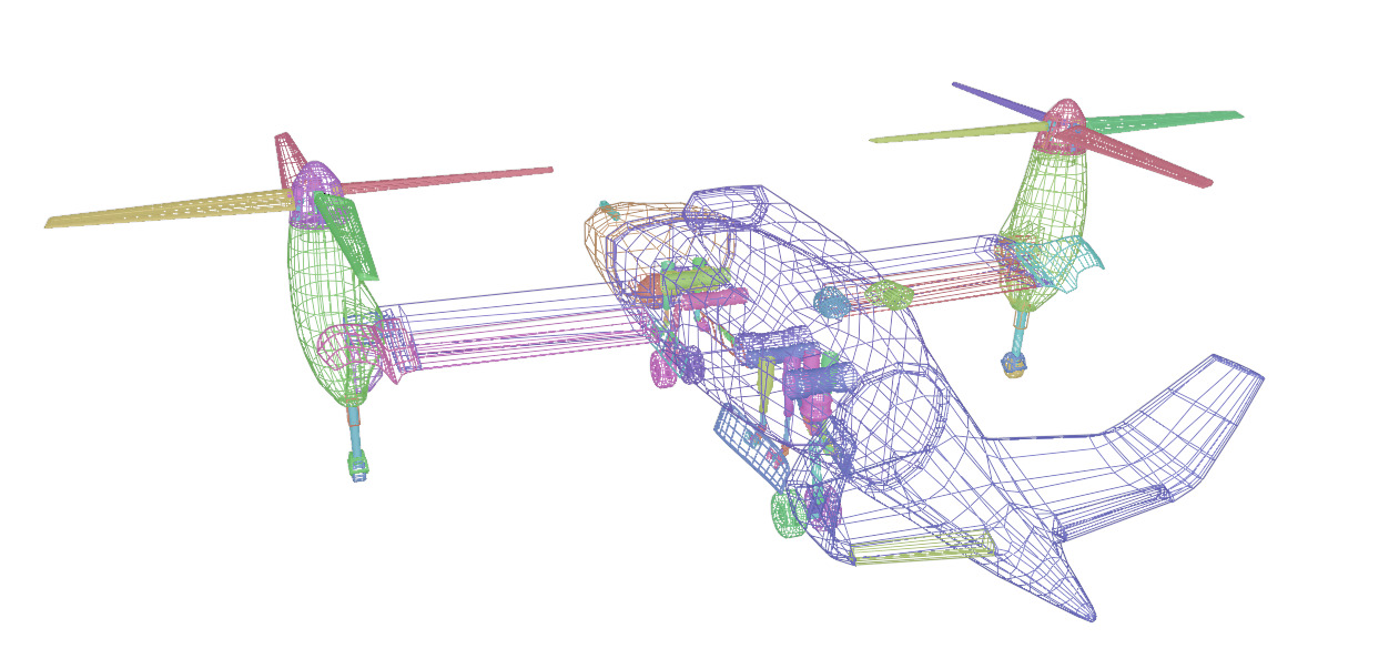 Bell TR 911 X - Eagle Eye - TILT ROTOR UAV - Low-poly 3D model_26