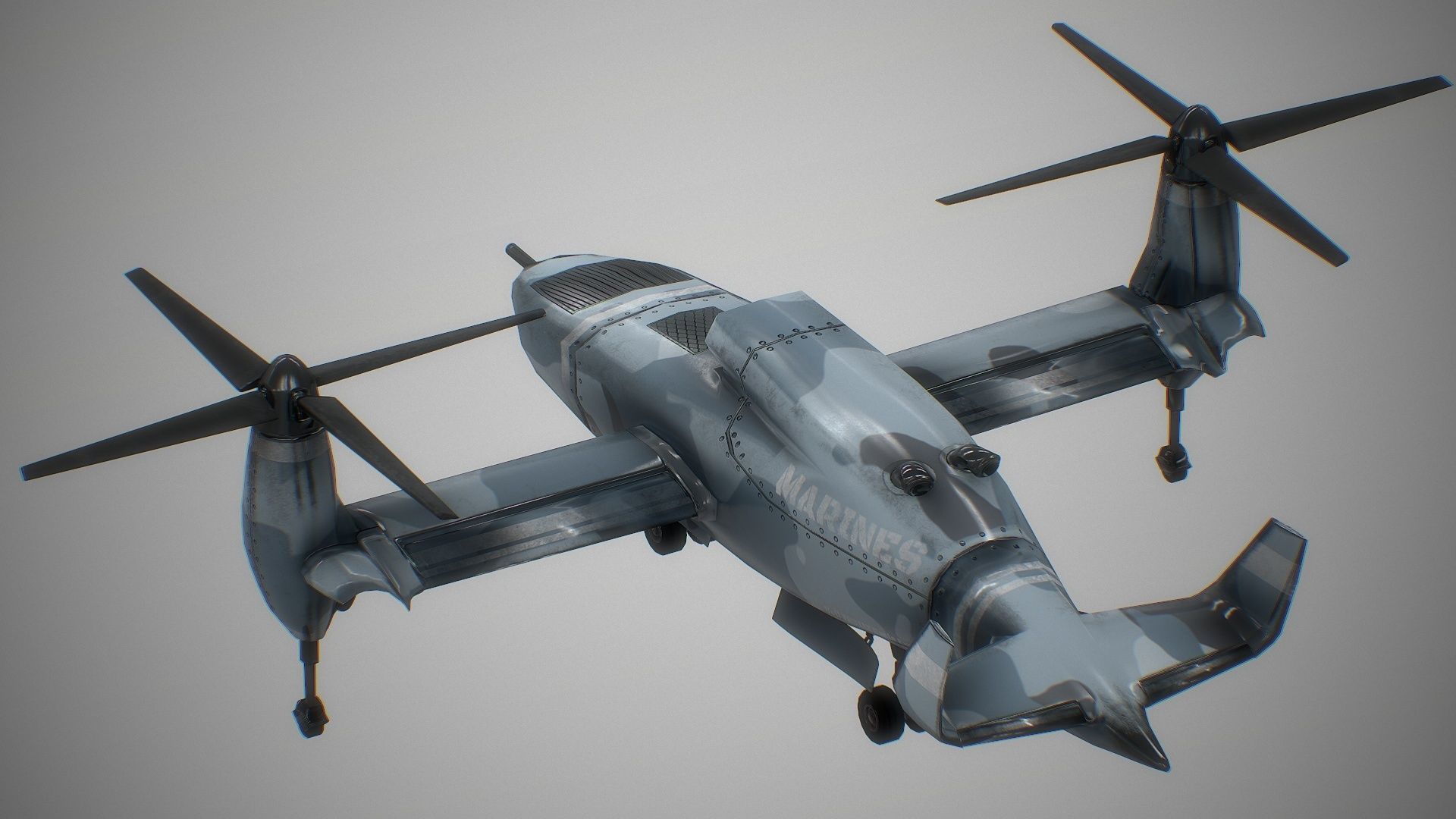 Bell TR 911 X - Eagle Eye - TILT ROTOR UAV - Low-poly 3D model_6