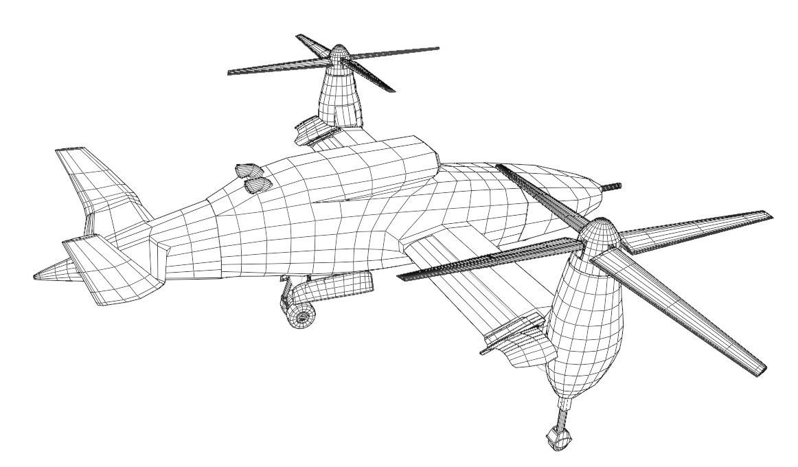 Bell TR 911 X - Eagle Eye - TILT ROTOR UAV - Low-poly 3D model_35