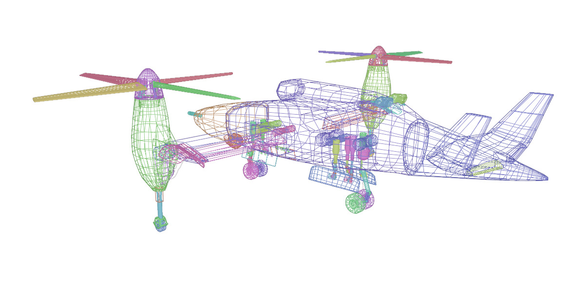 Bell TR 911 X - Eagle Eye - TILT ROTOR UAV - Low-poly 3D model_28
