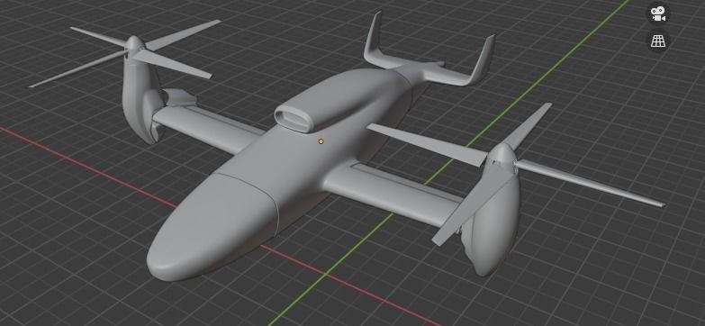 Bell TR 911 X - Eagle Eye - TILT ROTOR UAV - Low-poly 3D model_13