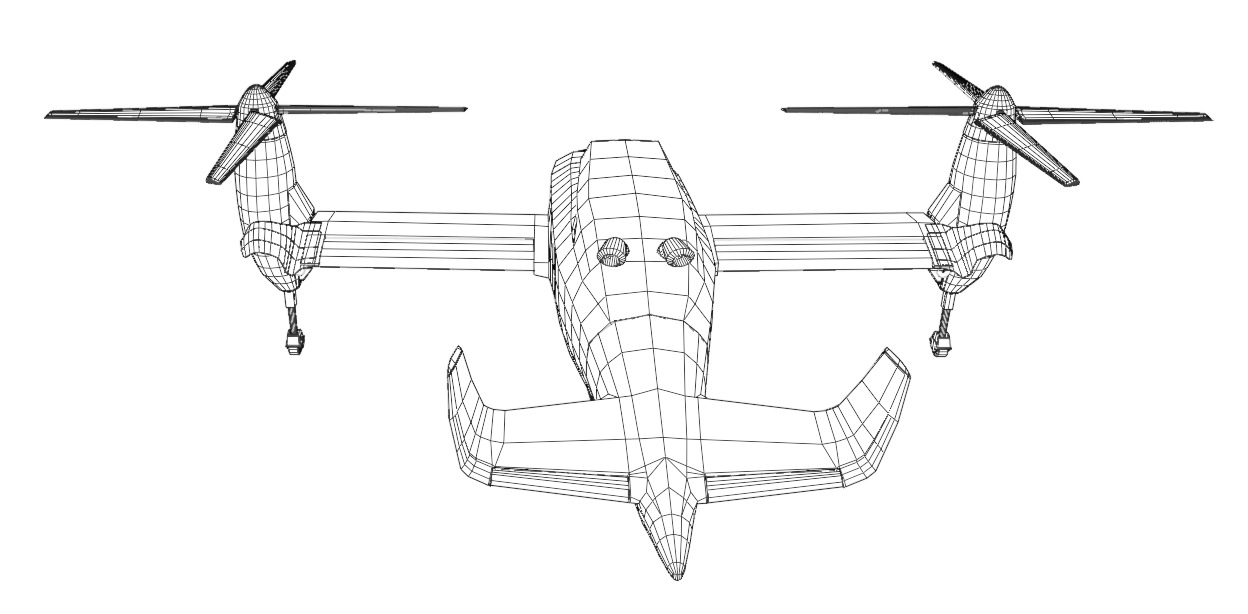 Bell TR 911 X - Eagle Eye - TILT ROTOR UAV - Low-poly 3D model_27