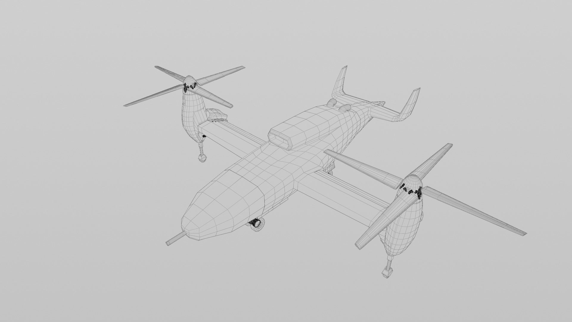 Bell TR 911 X - Eagle Eye - TILT ROTOR UAV - Low-poly 3D model_10