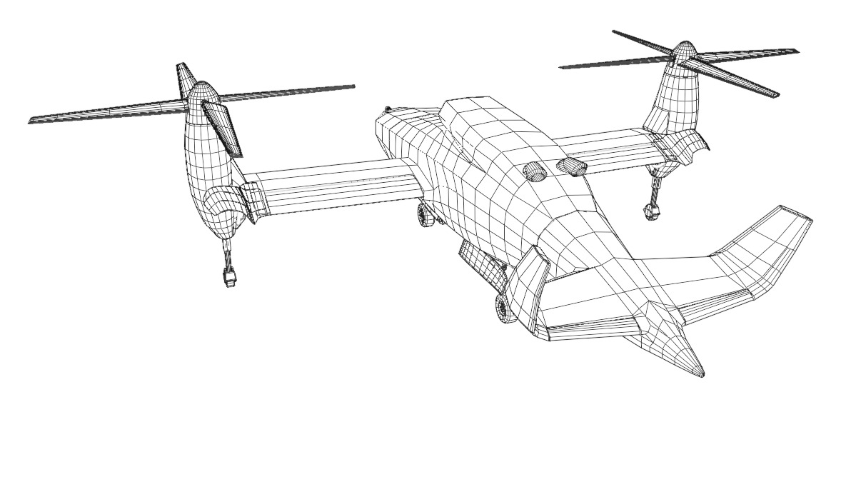 Bell TR 911 X - Eagle Eye - TILT ROTOR UAV - Low-poly 3D model_34