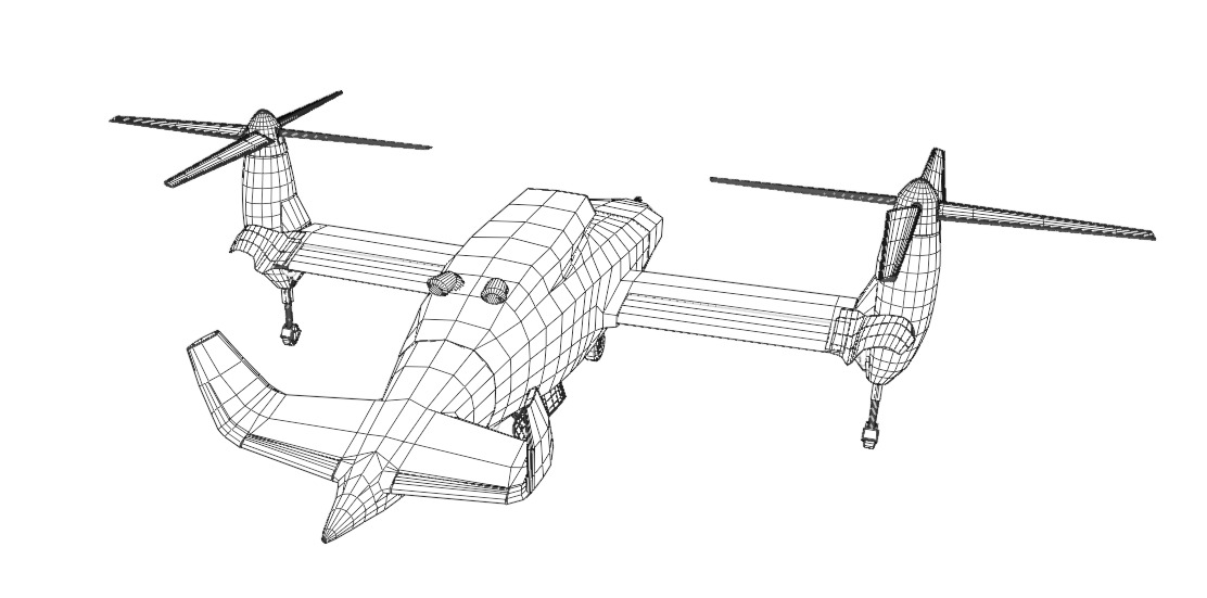 Bell TR 911 X - Eagle Eye - TILT ROTOR UAV - Low-poly 3D model_31